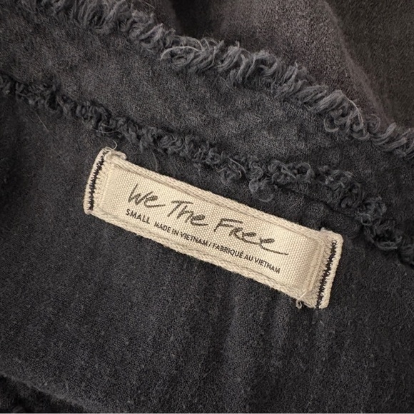 ❤️ Free People Palo Alto Pocket Tee - Dark Grey Gauze Raw Hem S - Picture 5 of 10